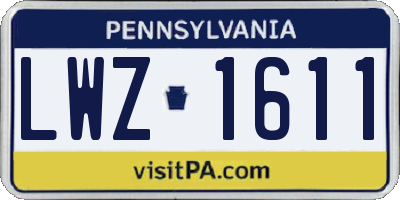 PA license plate LWZ1611