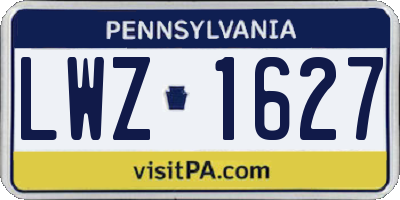 PA license plate LWZ1627