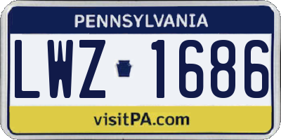 PA license plate LWZ1686