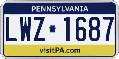PA license plate LWZ1687