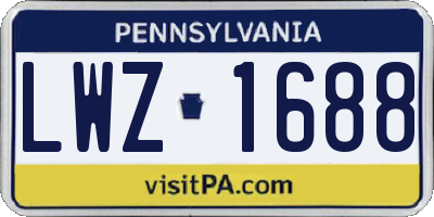 PA license plate LWZ1688