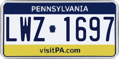 PA license plate LWZ1697