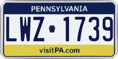 PA license plate LWZ1739