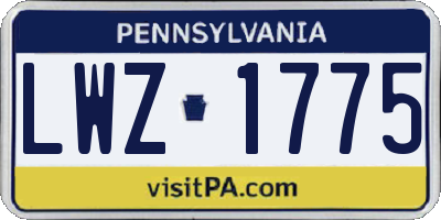 PA license plate LWZ1775