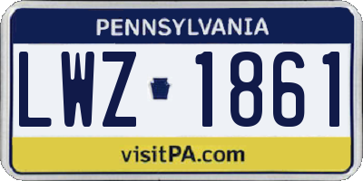 PA license plate LWZ1861