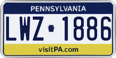 PA license plate LWZ1886