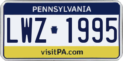 PA license plate LWZ1995