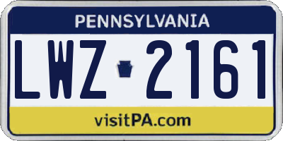 PA license plate LWZ2161