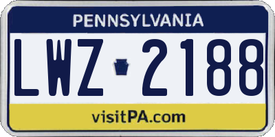 PA license plate LWZ2188