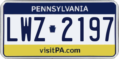 PA license plate LWZ2197