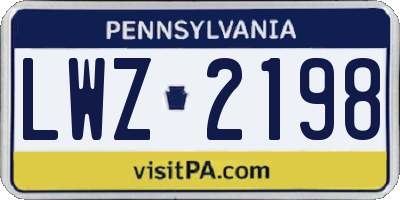 PA license plate LWZ2198
