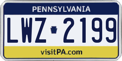 PA license plate LWZ2199
