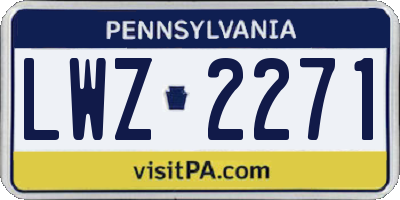 PA license plate LWZ2271