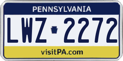 PA license plate LWZ2272