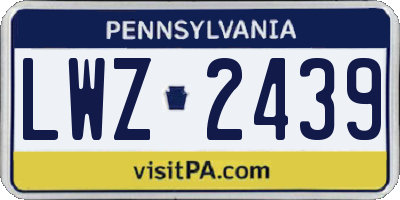 PA license plate LWZ2439