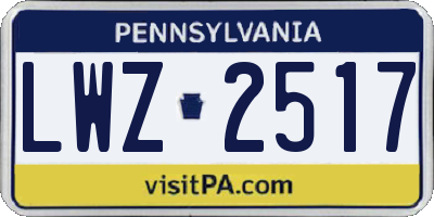 PA license plate LWZ2517