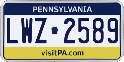 PA license plate LWZ2589