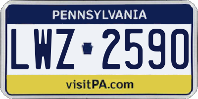 PA license plate LWZ2590