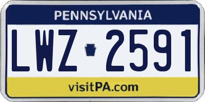 PA license plate LWZ2591