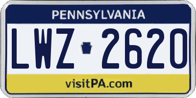 PA license plate LWZ2620
