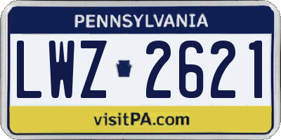 PA license plate LWZ2621
