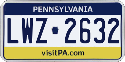 PA license plate LWZ2632