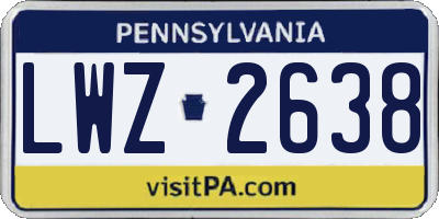 PA license plate LWZ2638