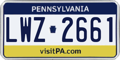 PA license plate LWZ2661