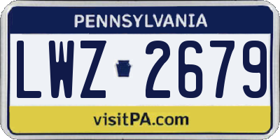 PA license plate LWZ2679