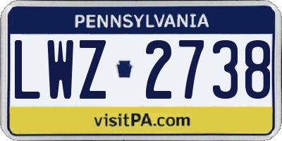 PA license plate LWZ2738