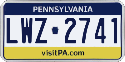 PA license plate LWZ2741