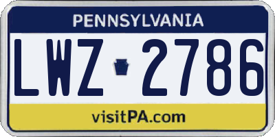 PA license plate LWZ2786