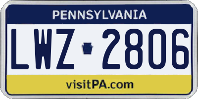 PA license plate LWZ2806