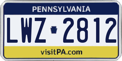 PA license plate LWZ2812