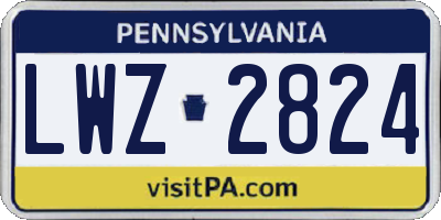 PA license plate LWZ2824
