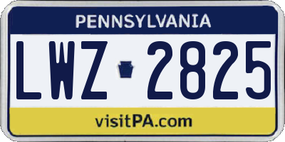 PA license plate LWZ2825
