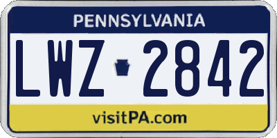 PA license plate LWZ2842