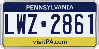 PA license plate LWZ2861