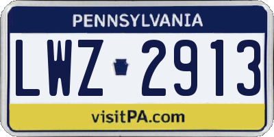 PA license plate LWZ2913