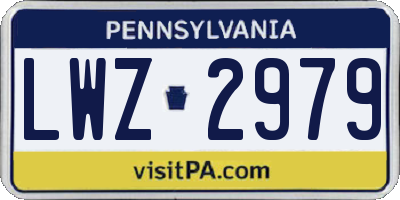 PA license plate LWZ2979