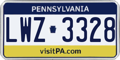 PA license plate LWZ3328