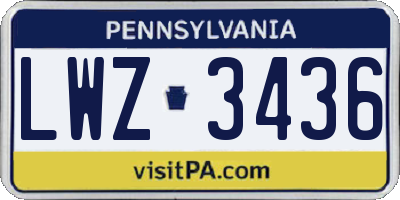 PA license plate LWZ3436