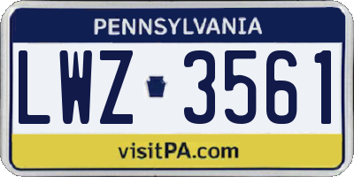 PA license plate LWZ3561