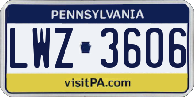 PA license plate LWZ3606