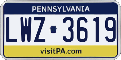 PA license plate LWZ3619