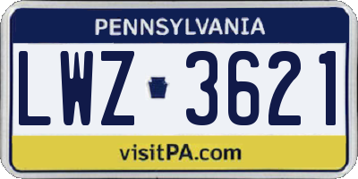 PA license plate LWZ3621