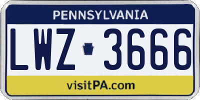 PA license plate LWZ3666