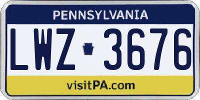 PA license plate LWZ3676