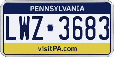PA license plate LWZ3683