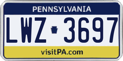 PA license plate LWZ3697